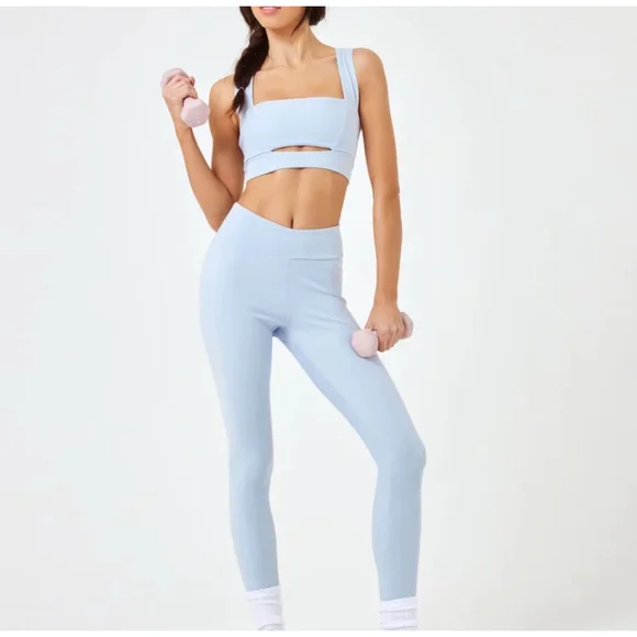 Women's L*SPACE Active Mercer Bra Top Size S Blue $99 MSRP - Picture 1 of 9